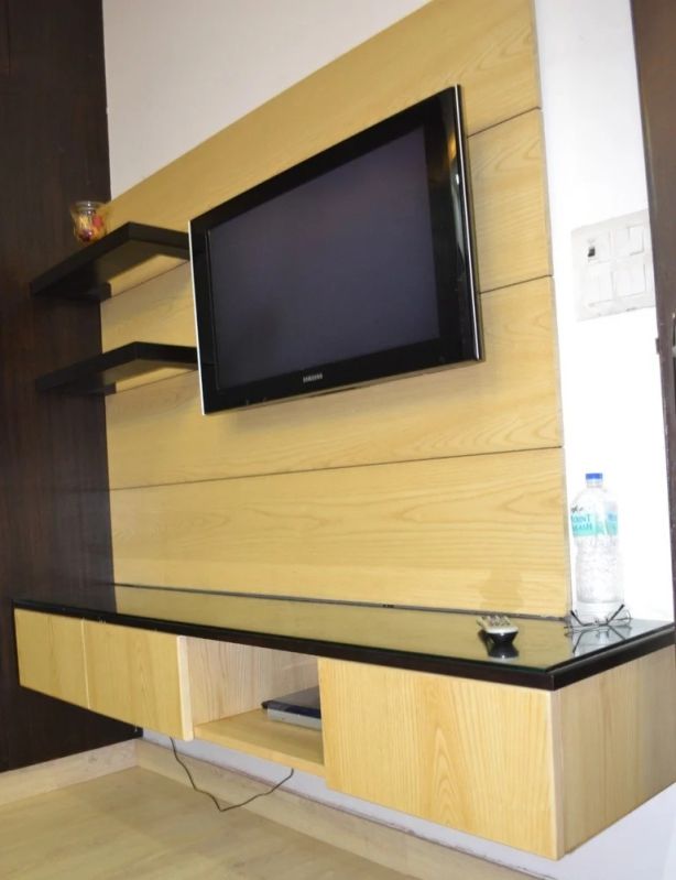 Laminate Finish Wall Mount Wooden LCD Unit