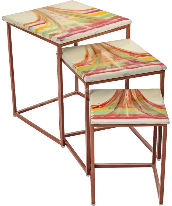 Modern Epoxy Nesting Table Set