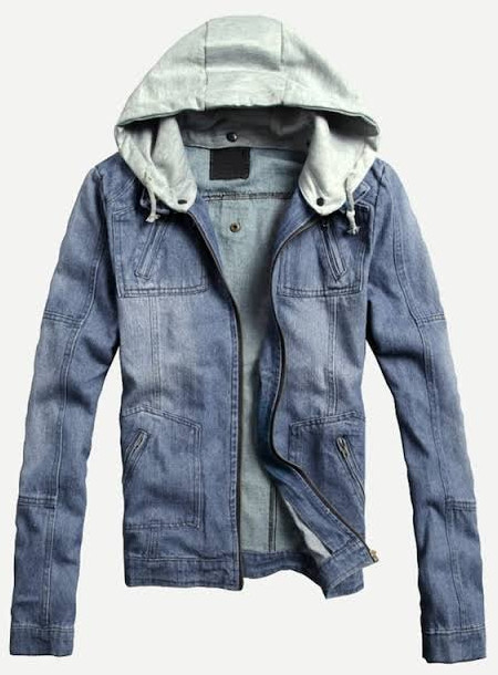 Mens Denim Hooded Jacket