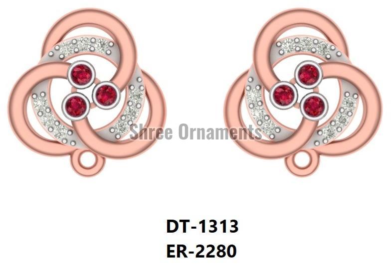 ER-2280 Ladies Rose Gold Earring