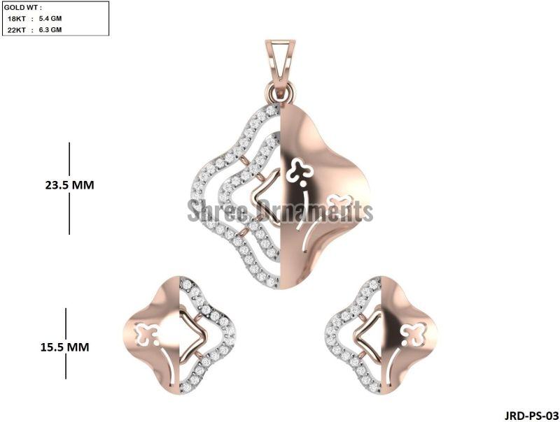 JRD-PS-03 Ladies Rose Gold Pendent Set