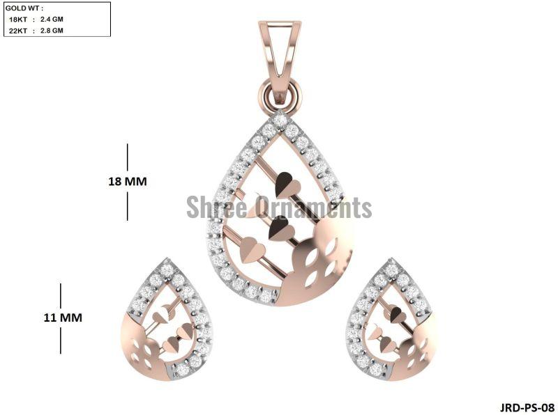 JRD-PS-08 Ladies Rose Gold Pendent Set