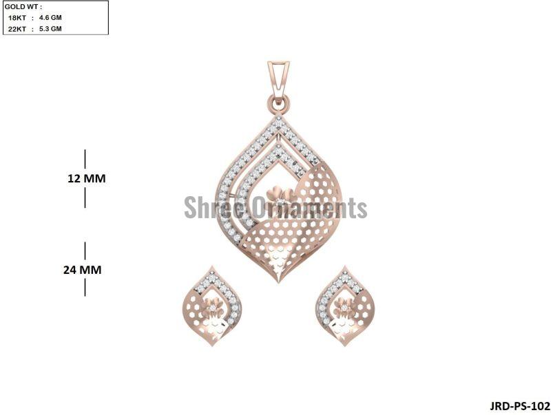 JRD-PS-102 Ladies Rose Gold Pendent Set