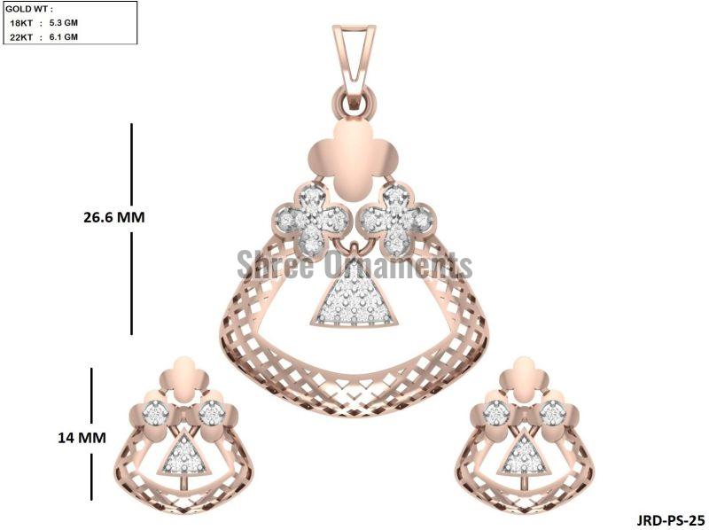 JRD-PS-25 Ladies Rose Gold Pendent Set