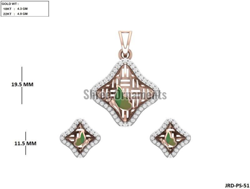 JRD-PS-51 Ladies Rose Gold Pendent Set