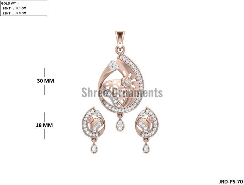 JRD-PS-70 Ladies Rose Gold Pendent Set