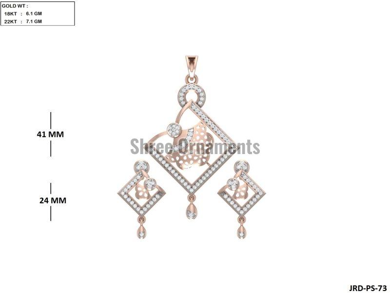 JRD-PS-73 Ladies Rose Gold Pendent Set