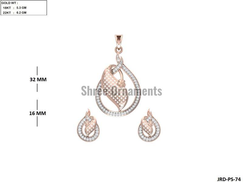 JRD-PS-74 Ladies Rose Gold Pendent Set