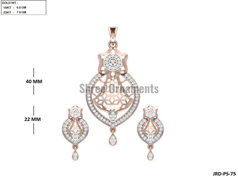 JRD-PS-75 Ladies Rose Gold Pendent Set