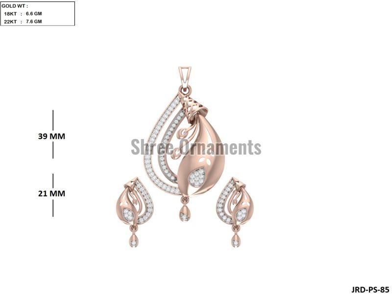 JRD-PS-85 Ladies Rose Gold Pendent Set