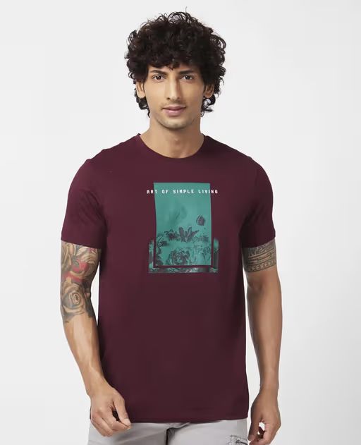 Mens Printed Round Neck T Shirt