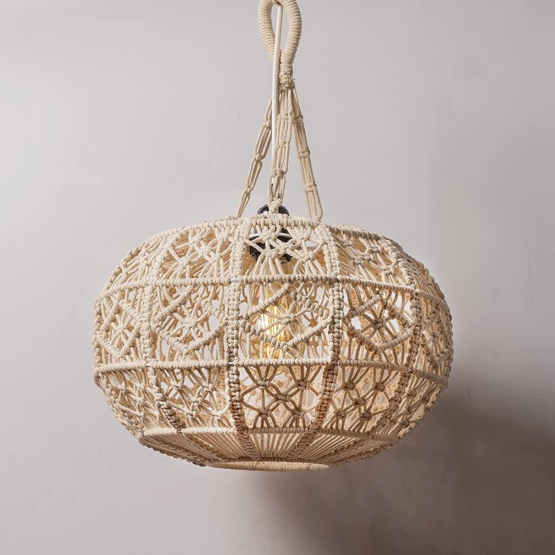 Round Macrame Hanging Lamp Shade