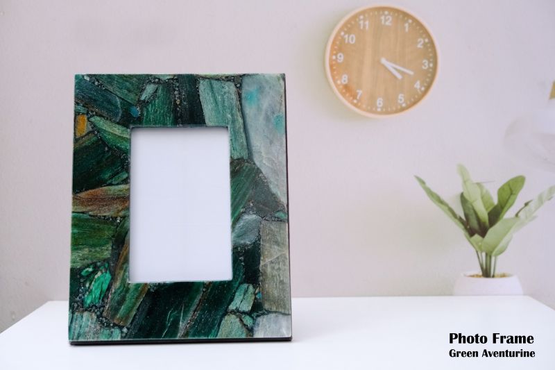 Large Picture Frame with Quartz and Green Aventurine on sale