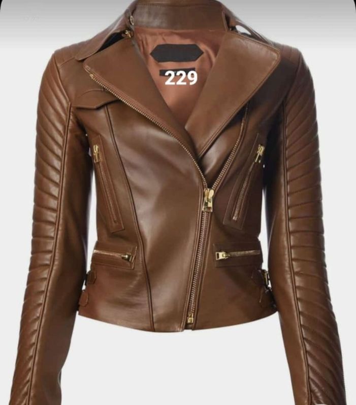 Brown Ladies Leather Jacket