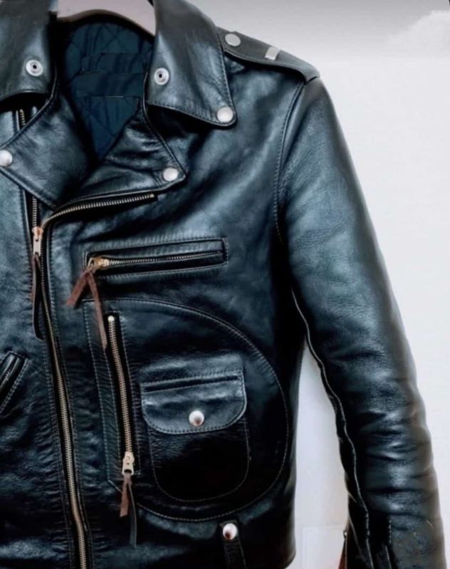 Mens Zipper Leather Jacket