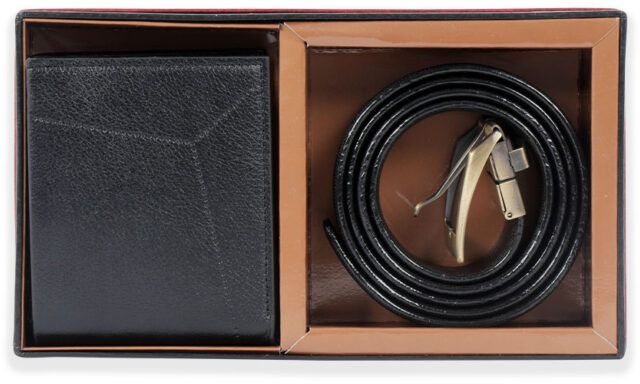 LEATHER WALLET WITH BELT