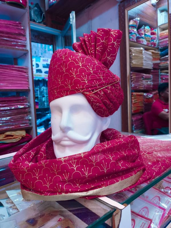 Designer Printed Red Turban