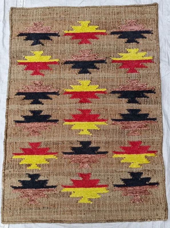 Abstract Living Room Jute Rectangular Rug