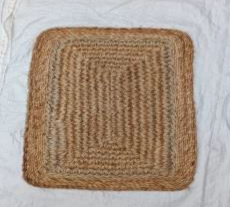 Braided Brown Jute Square Rug