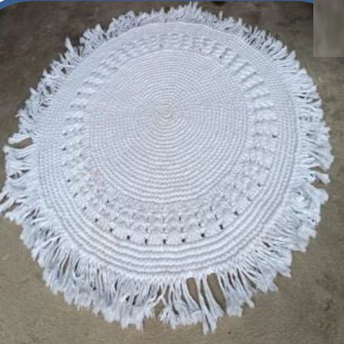 Round White Cotton Rug