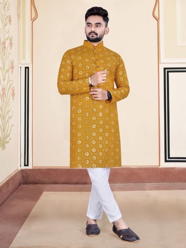 Mens Embroidered Kurta Pajama