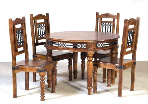 Round Wooden Dining Table Set