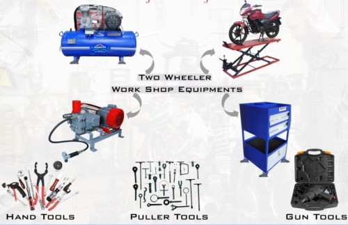 Two Wheeler Workshop Equipments