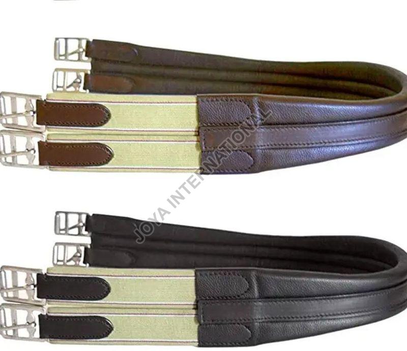 Contoured English Chafeless Black Brown Horse Girth