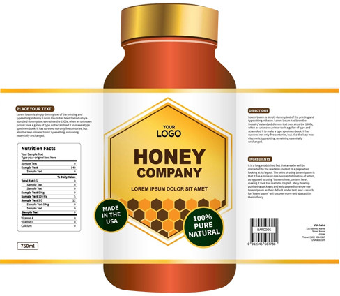 Honey Bottle Labels