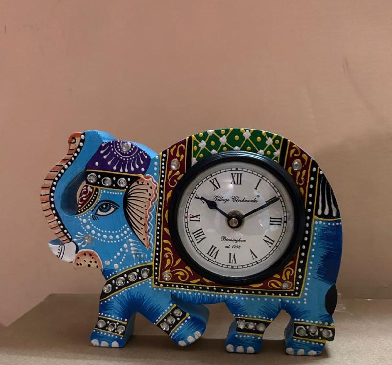 Wooden Elephant Wall Clock