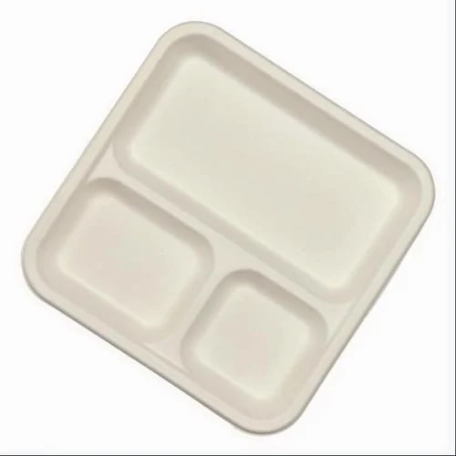 3 Compartment Sugarcane Bagasse Tray Manufacturer, Supplier from Bangalore