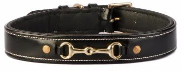 Eco Friendly Genuine Leather Black Padded Dog Collar