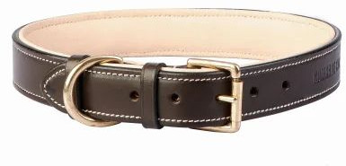 Eco Friendly Genuine Leather Cream Padded Dog Collar