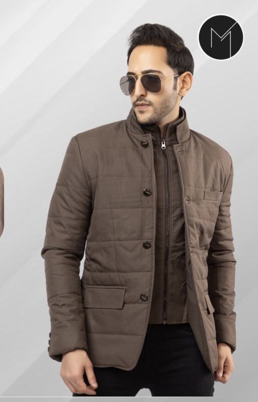 Mens Brown Cotton Jacket