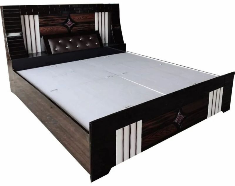 Brown Wooden Double Bed