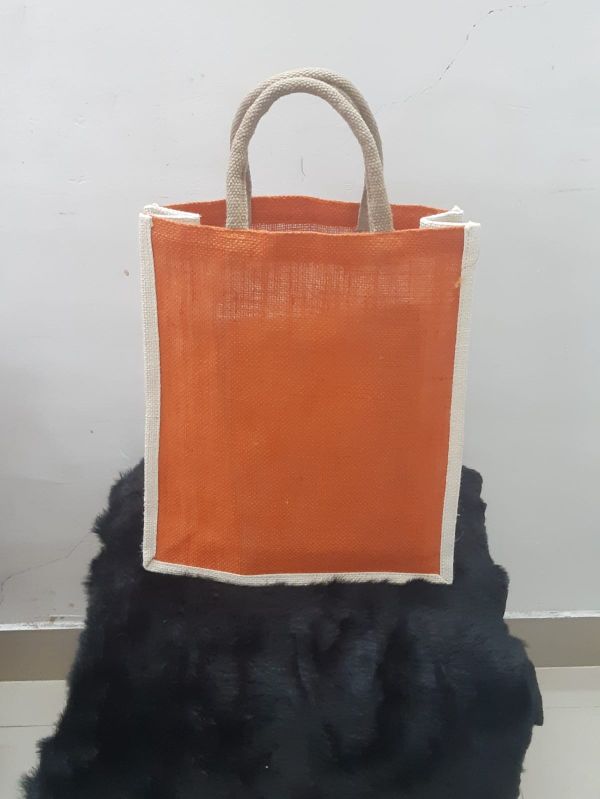 Orange Jute Carry Bag