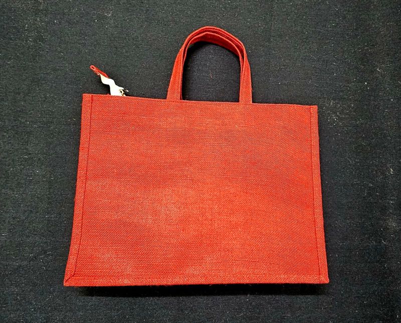 Orange Jute Shopping Bag