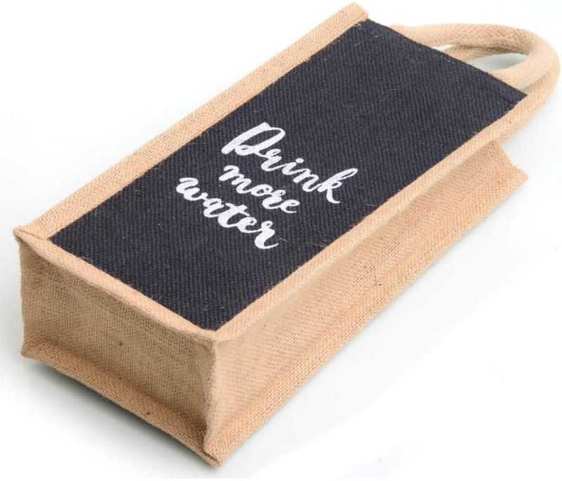 Printed Jute One Bottle Bag