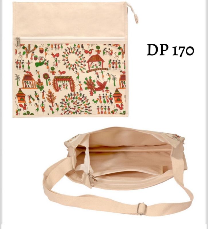 Printed Jute Sling Bag