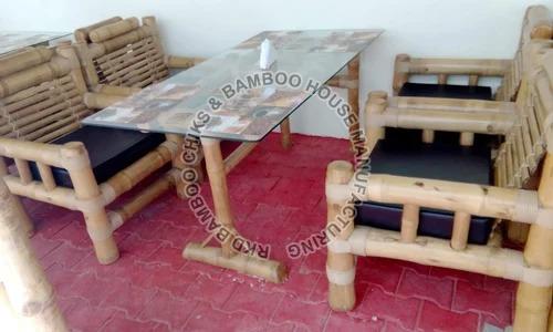 4 Seater Bamboo Dining Table Set