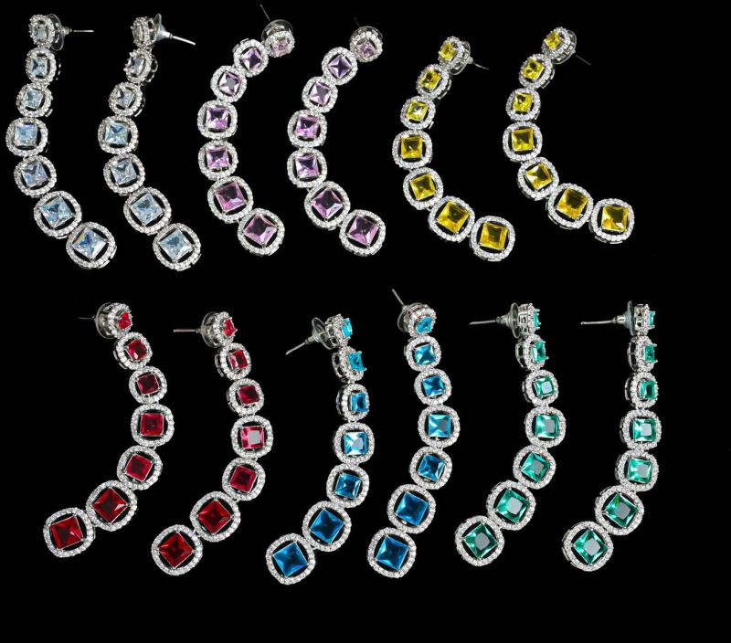 Fancy Dimond Long Earrings