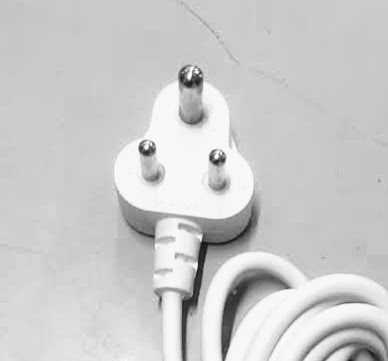 3 Pin White Power Cord