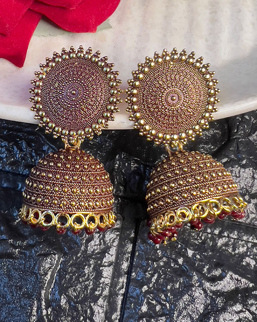 Multicolor Oxidized Jhumka Earrings