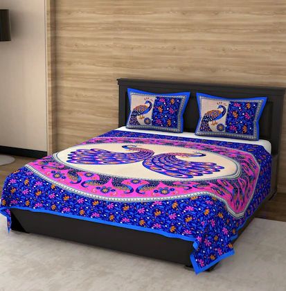 Jaipuri Print Cotton Double Bedsheet