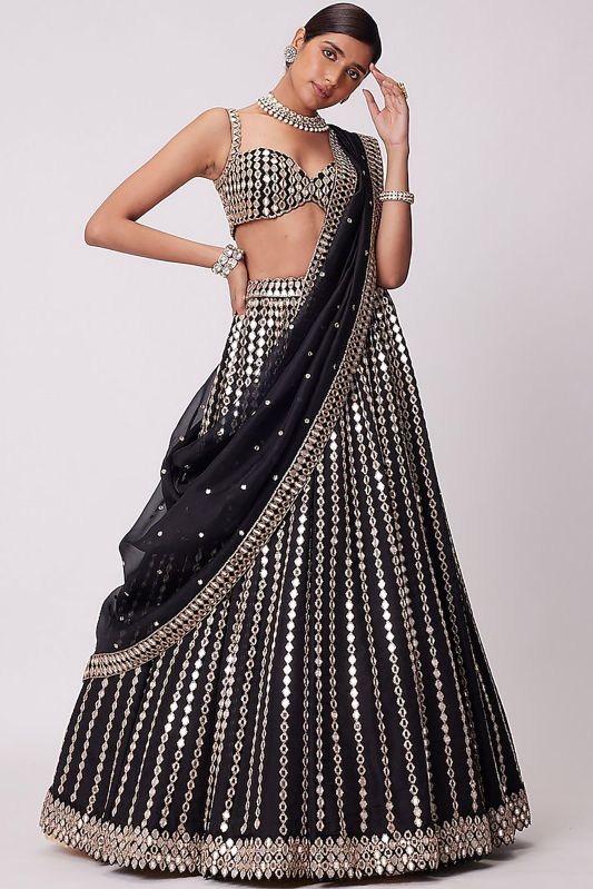 AF5083 Ladies Black Fancy Lehenga Choli