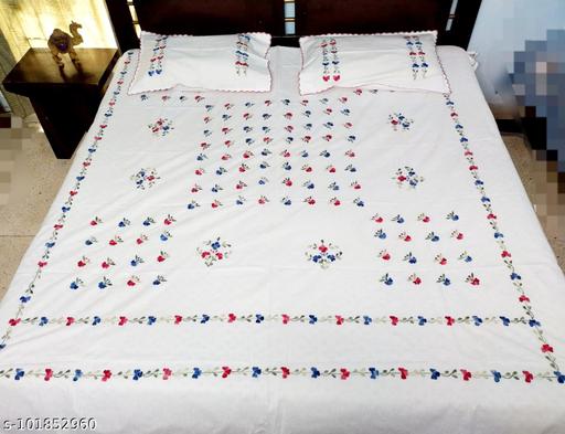 Cotton Embroidered Double Bedsheet