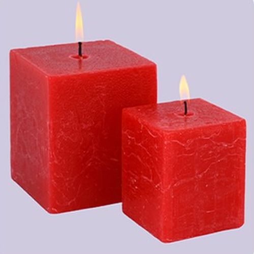 Red Square Pillar Candle