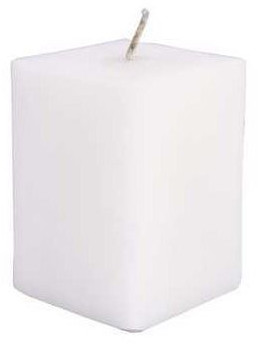 White Square Pillar Candle