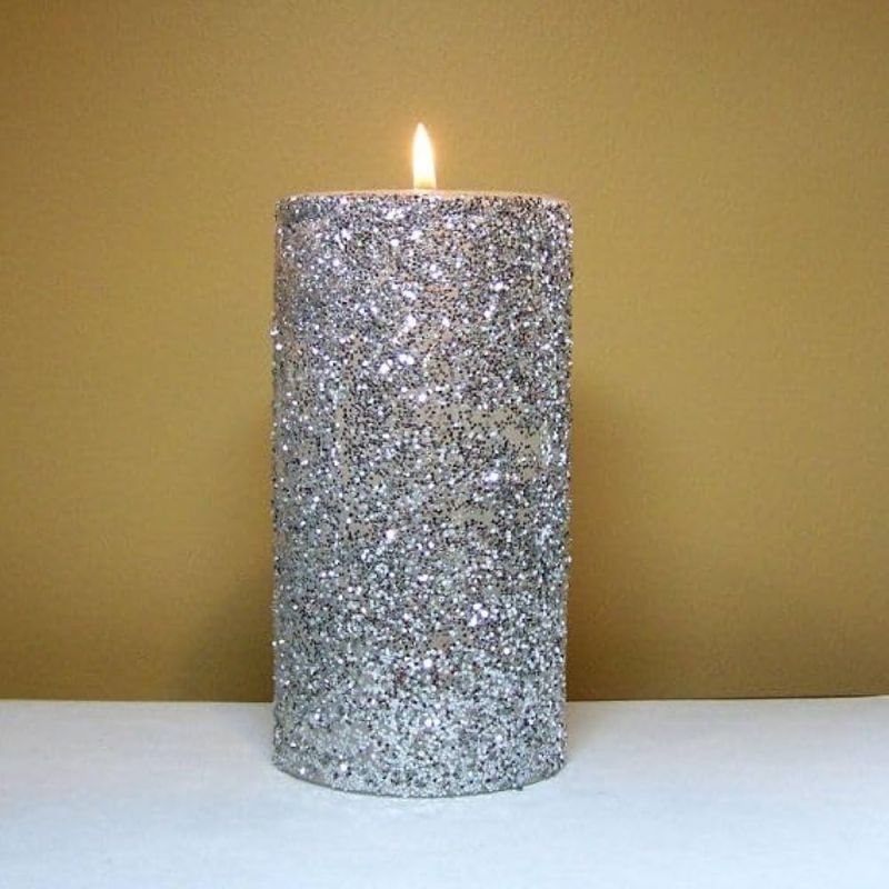 Silver Pillar Candle