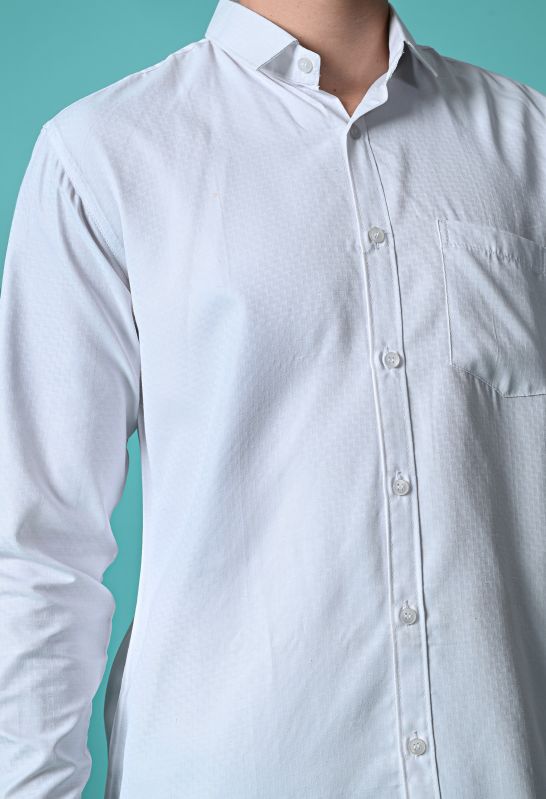 Mens White Plain Shirt